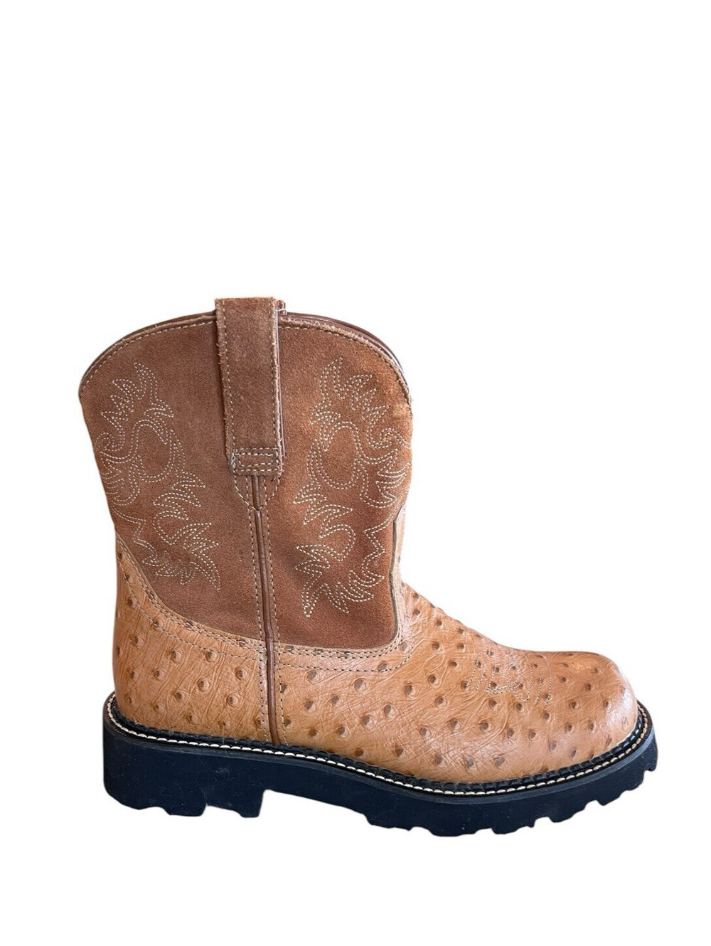 Ariat Fatbaby Boots Western  Sz 9B Womens Light Brown Ostrich Print  3174.27